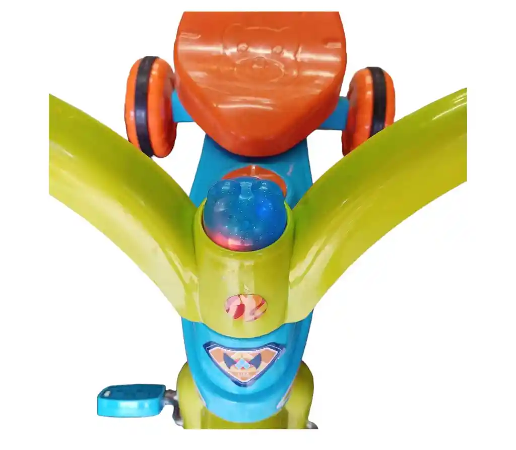 Triciclo Dukaty Plastico Para Niña Infantil 3 A 6 Años Diver Color Azul Con Verde Y Anaranjado