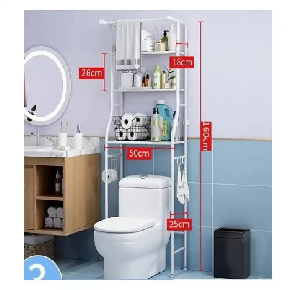 Organizador De Baño Estantería Mueble Ahorrador De Espacio 3 Color Blanco