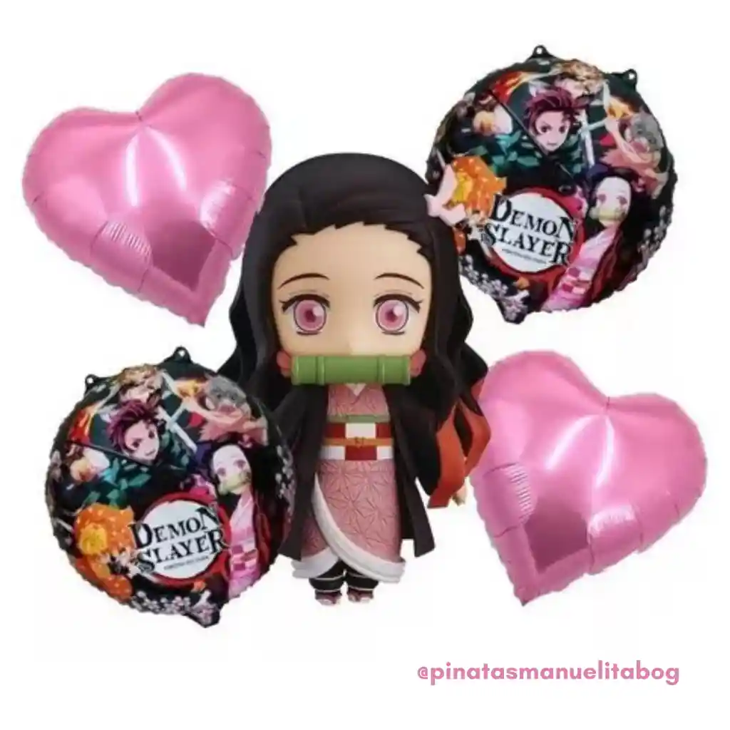 Kit De Globos Metalizados Nezuko Sin Inflar