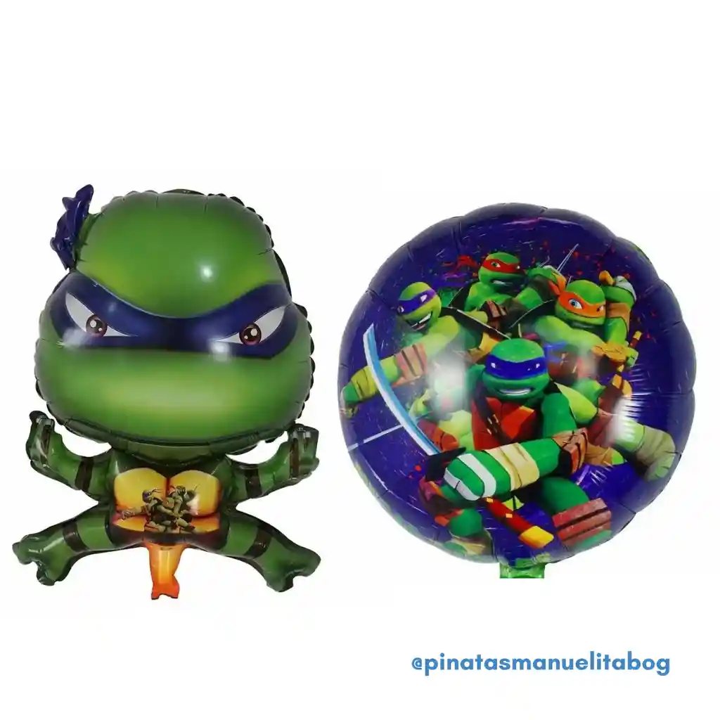 Globos Metalizados Tortuga Ninja X 2 Und Sin Inflar