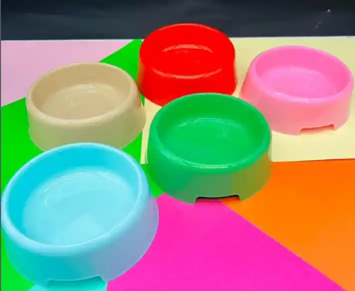 Comedero Huellitas Plástico Redondo Para Perro