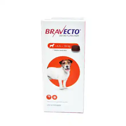 Bravecto Antipulgas Para Perro De 4.5 A 10 Kg (250 Mg)