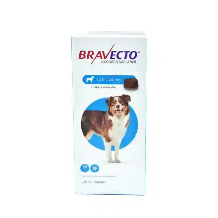 Bravecto Antipulgas Para Perro De 20 A 40 Kg (1000 Mg)