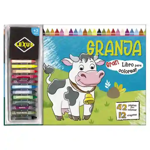 Libro Infantil Para Colorear Con Crayones La Granja Niños