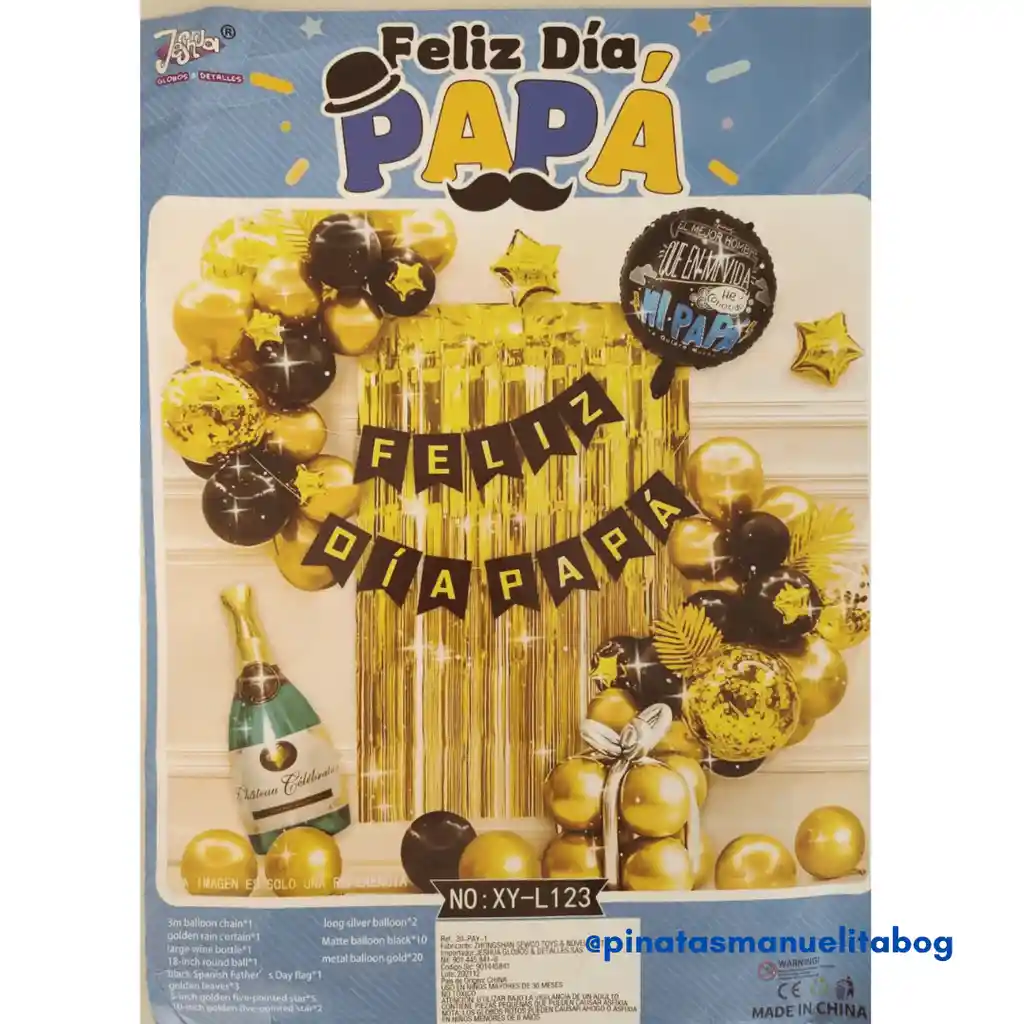 Kit Decoración Feliz Dia Papa Gold