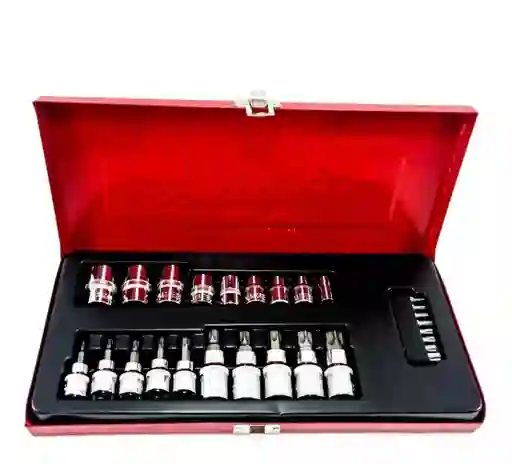 Juego De Copas Y Puntas Torx 27 Piezas Profesional Chicago Power