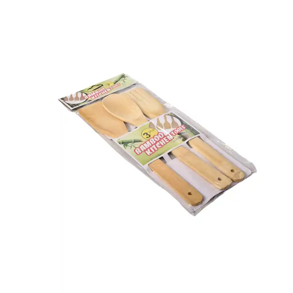 Set De Cucharas Por 3 Unidades De Bamboo Para Cocina