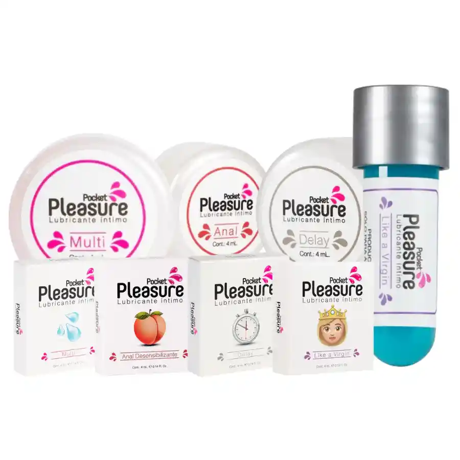 Kit Pocket Pleasure Lubricante Anal, Multiorgasmos, Retardante Y Estrechante