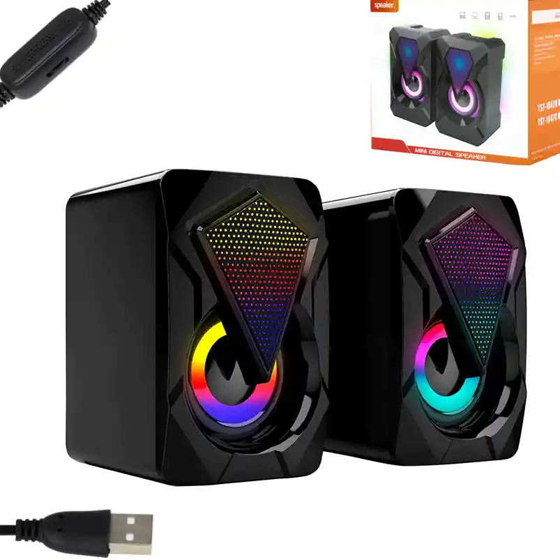 Parlantes Gamer Para Pc Rgb Usb