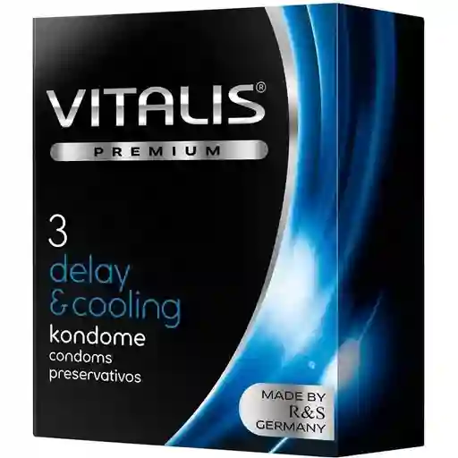 Condón Vitalis Cooling Retardante Y Sensación Fría X 3 Unidades