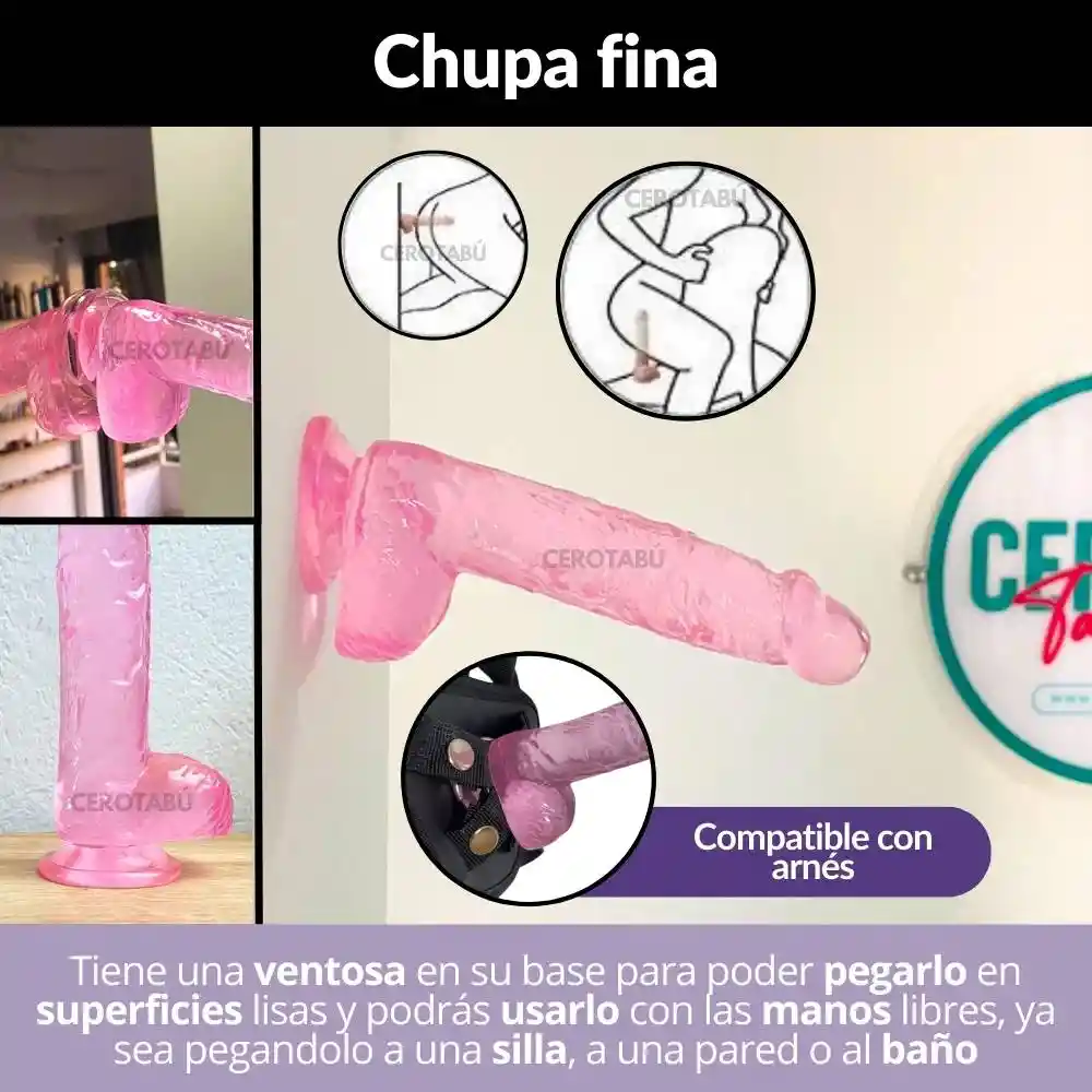 Dildo Consolador Realista Con Chupa Juguete Sexual