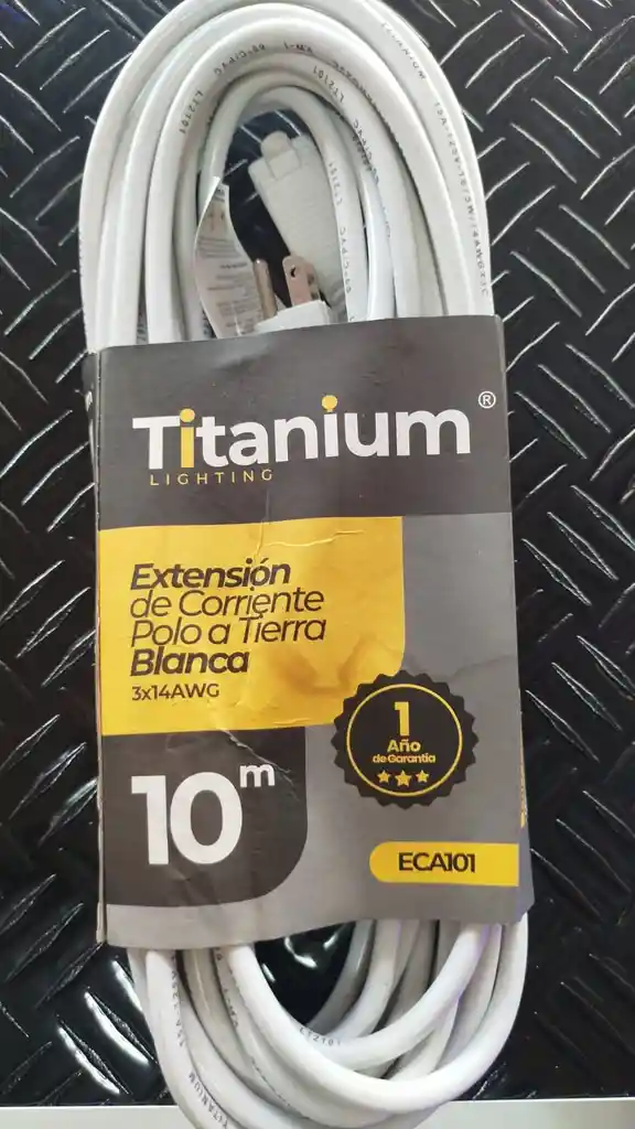 Extensión De Corriente 10m Polo A Tierra Blanca 3x14awg