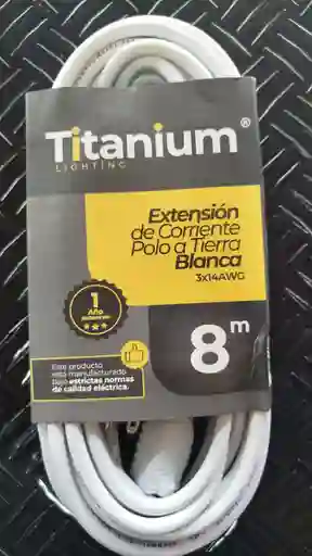 Extensión De Corriente 8m Polo A Tierra Blanca 3x14awg