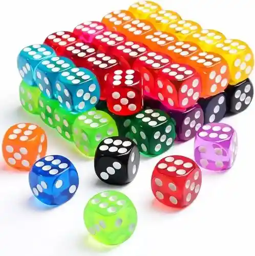 Dados Acrilicos Parques X 10 Pares De Colores Brillantes