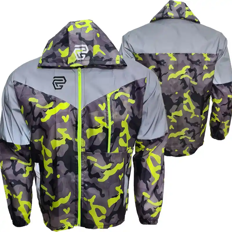 Chaqueta Cortaviento Reflectiva Gp Camuflada Verde