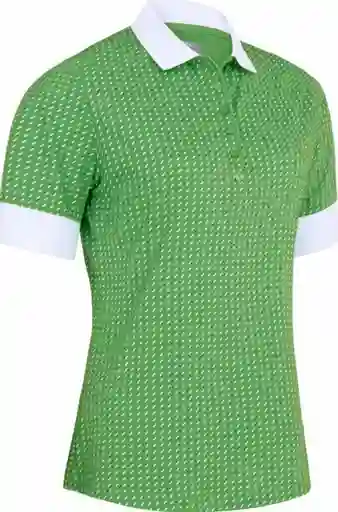 Talla Xs Callaway Womens Geo Print Golf Polo - Bright Green