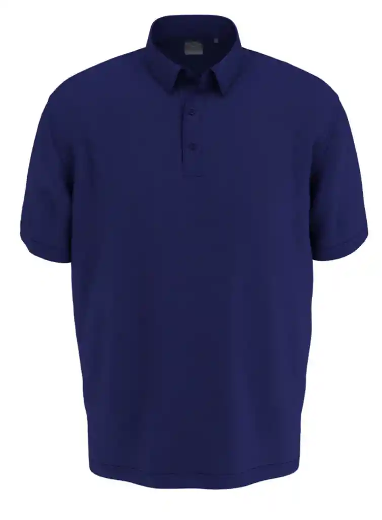 Talla M Mens Fine Line Stripe Golf Polo - Navy / M