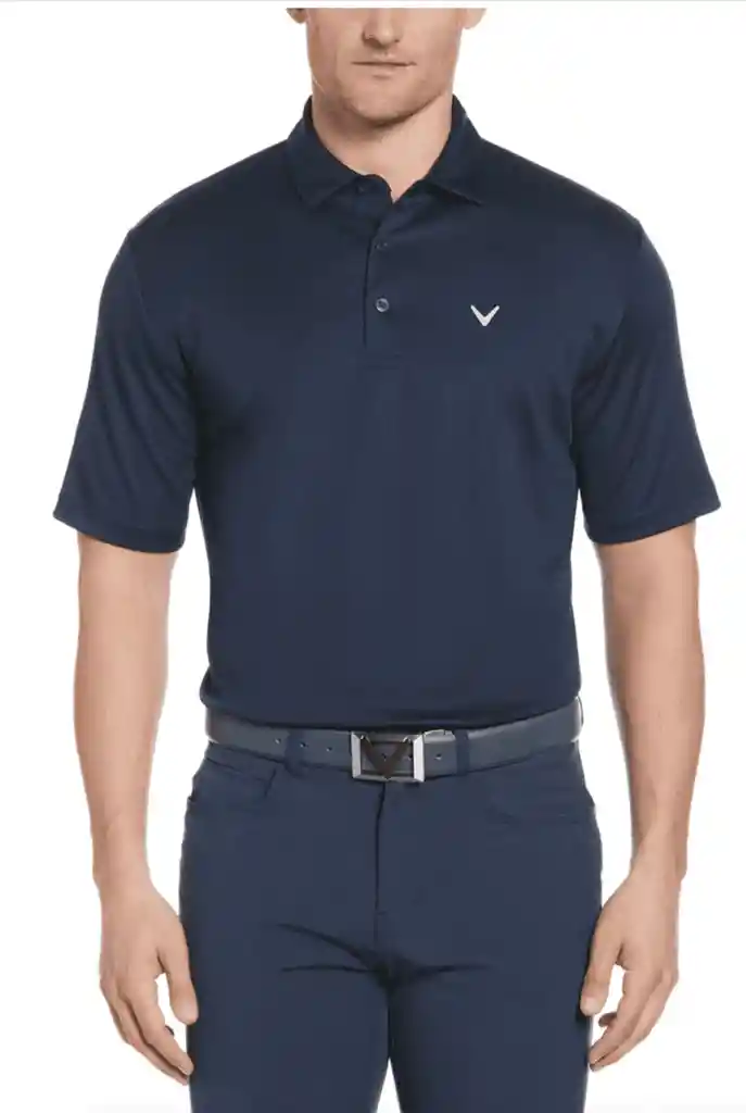 Talla M Mens Micro Texture Polo - Navy / M