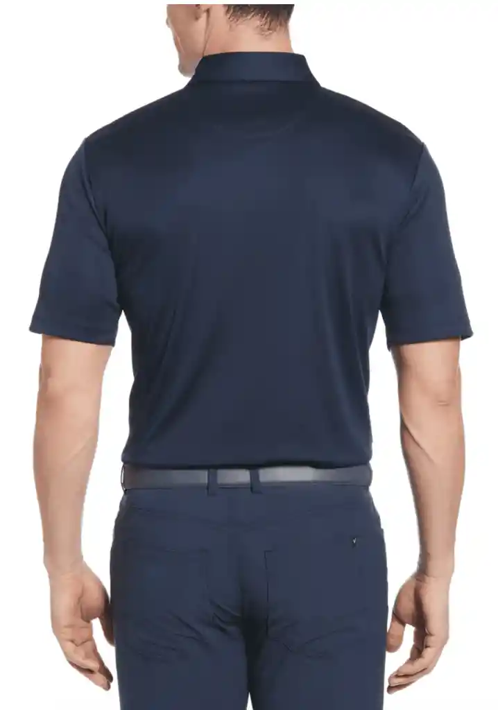Talla M Mens Micro Texture Polo - Navy / M