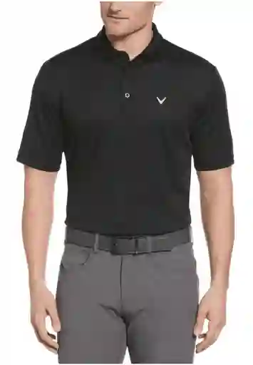 Talla M Mens Micro Texture Polo - Black / M