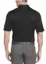 Talla M Mens Micro Texture Polo - Black / M