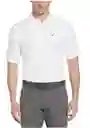 Talla M Mens Micro Texture Polo - Bright White / M