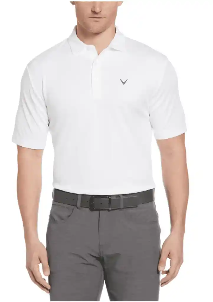 Talla M Mens Micro Texture Polo - Bright White / M