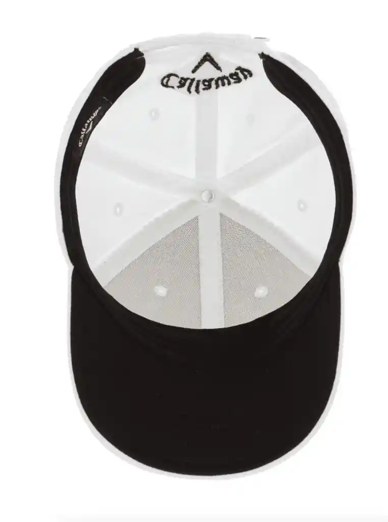 Mens Front Crested Structured Golf Hat - White/black / Os