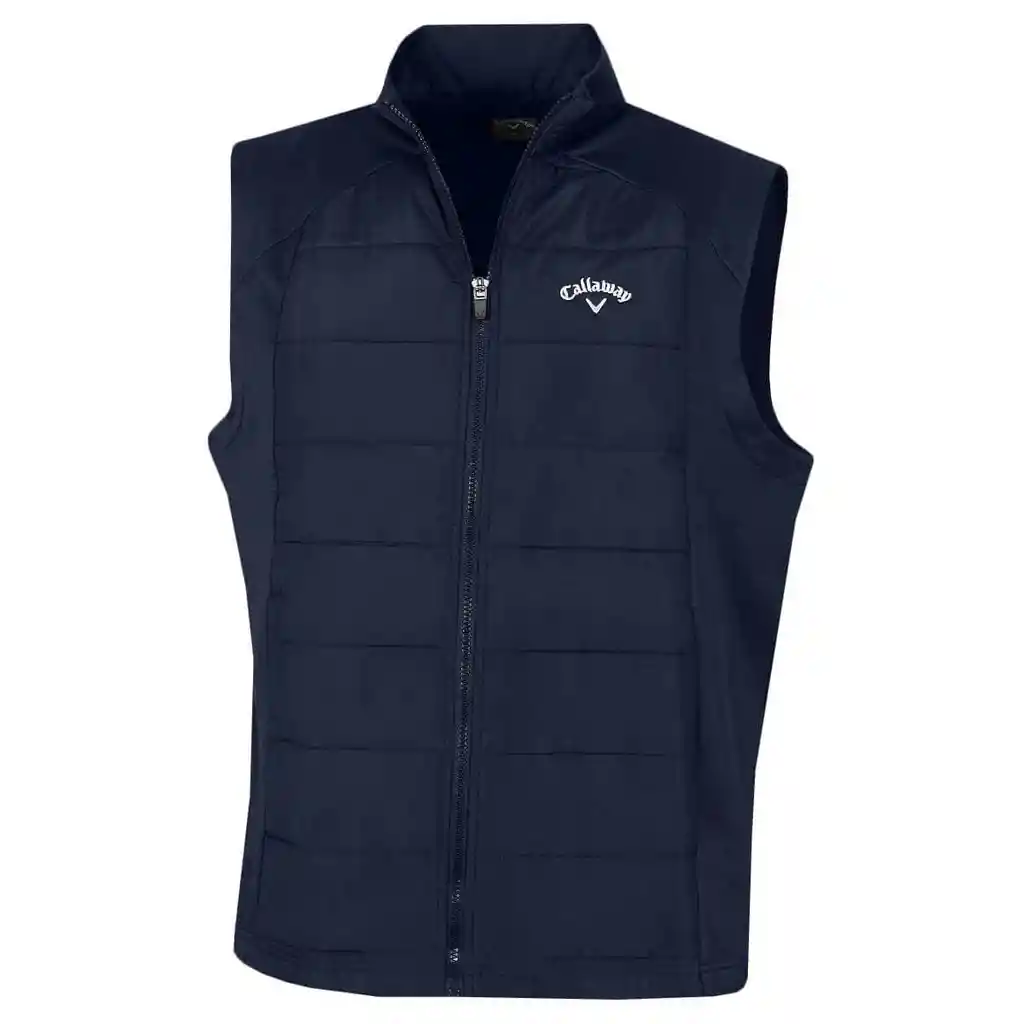 Talla M Mens Quilted Full Zip Puffer Golf Vest - Navy / M