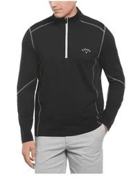 Talla M Mens Lightweight Quarter Zip Golf Pullover - Black / M