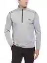 Talla M Mens Lightweight Quarter Zip Golf Pullover - Tradewinds Htr / M