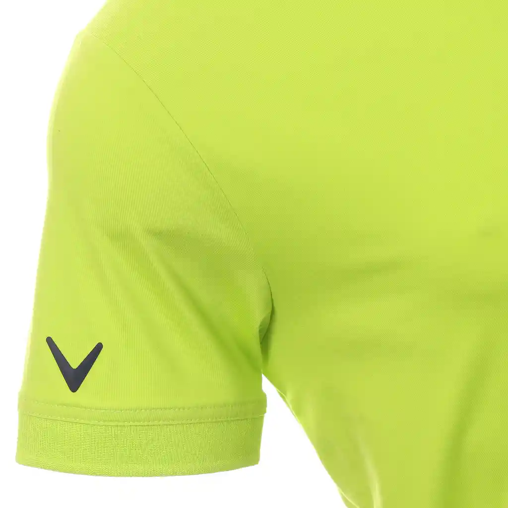 Talla S Mens Callaway X Series Solid Ribbed Polo - Lime Punch / S