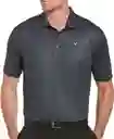 Talla S Mens Fine Line Stripe Golf Polo - Black / S