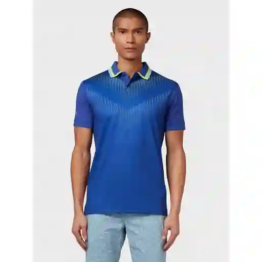 Talla M Mens Callaway X Engineered Ombre Chevron Print Polo - Clematis Blue / M