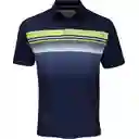 Talla S Mens Engineered Fluid Stripe Golf Polo - Navy / S