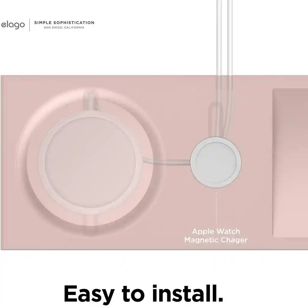 Elago Bandeja De Silicona Para Cargadores Iphone, Watch Y Airpods Rosado