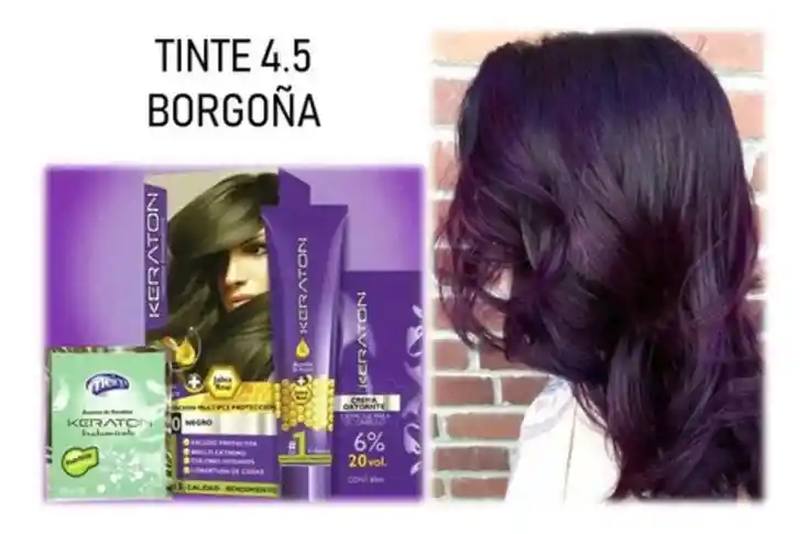 Tinte Keraton Permanente 4.5 Borgoña 60ml