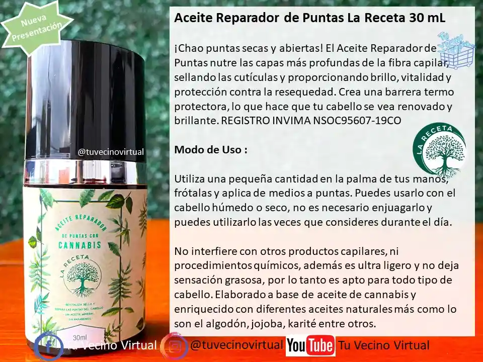 Aceite Reparador De Puntas La Receta