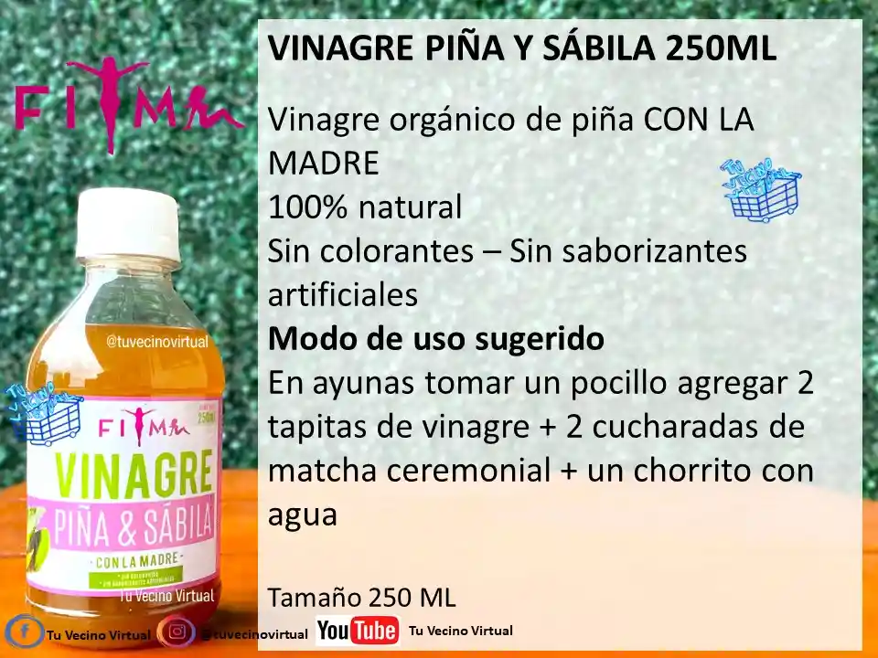 Vinagre De Piña Y Sábila Con La Madre - Fitme