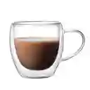 Taza Cafe Doble Pared Borosilicato 250ml Pocillo X 1 Und