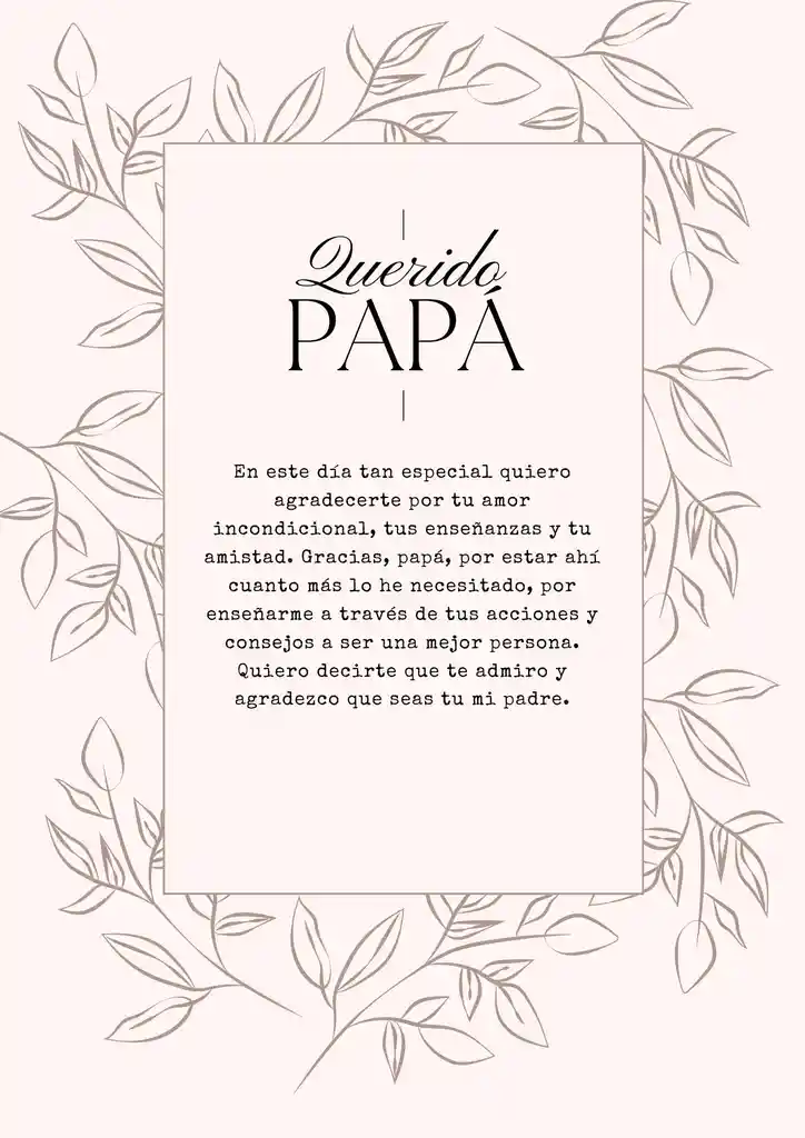 Tarjeta Día Del Padre + Sobre