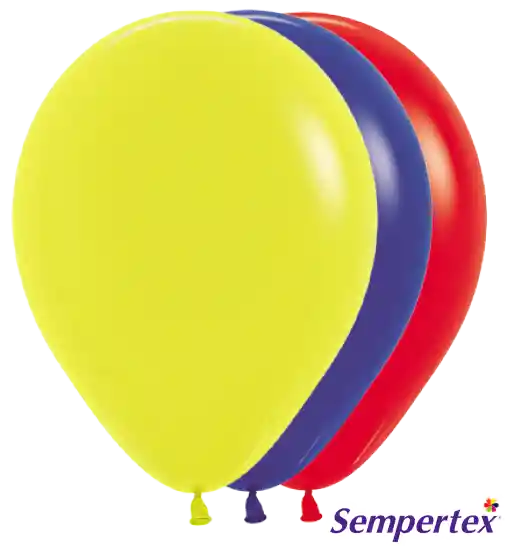 Globos Tricolor Amarillo, Azul, Rojo X 150 Und (50 Cada Color)