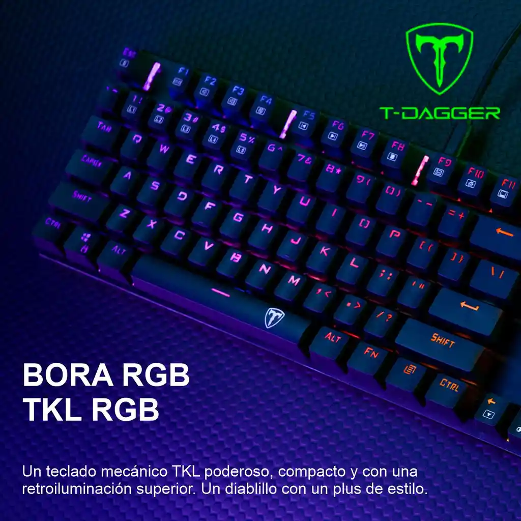 Teclado Gamer Mecánico Tkl T-dagger T-tgk315-rd Bora Rgb