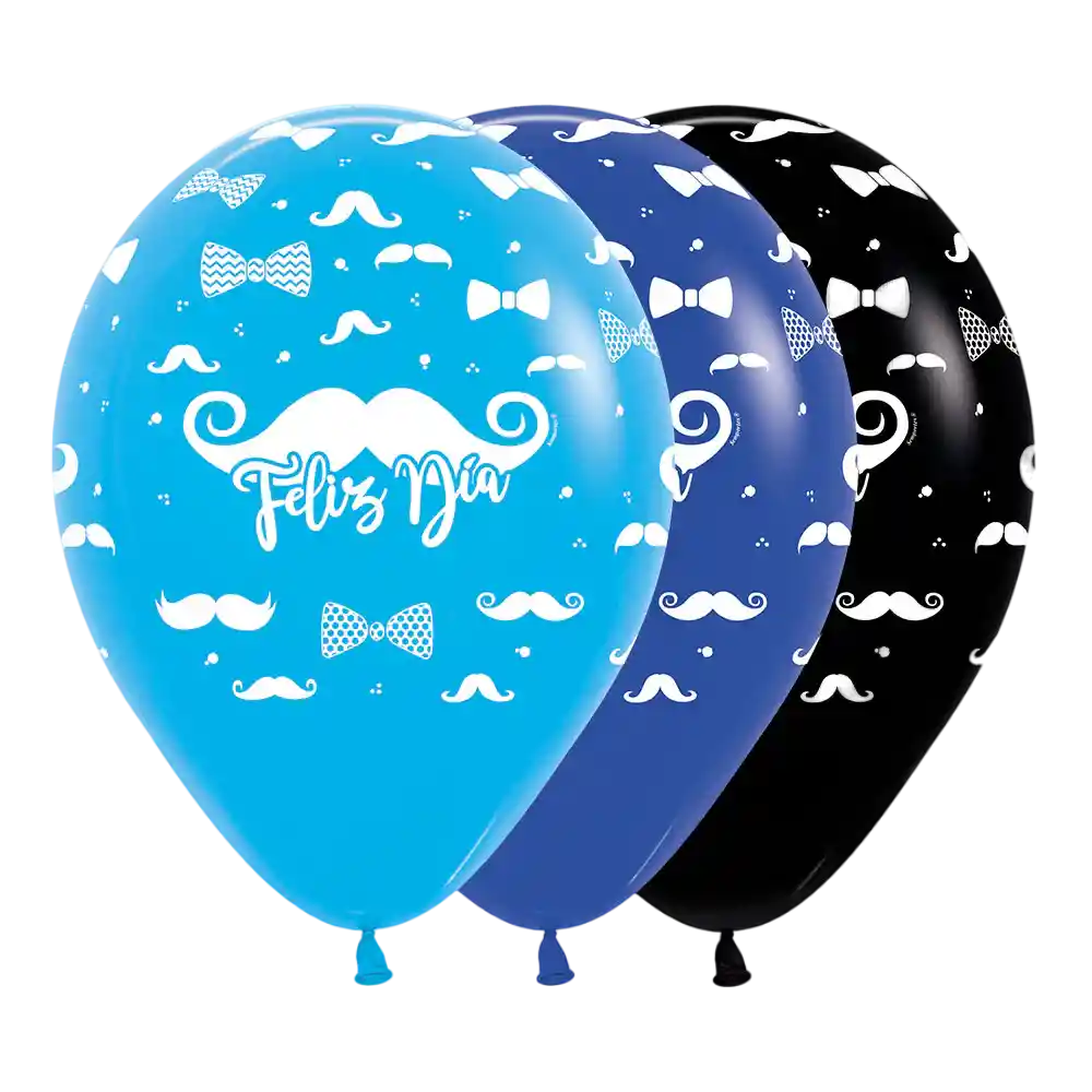 Bomba Globo Biodegradable De Latex Feliz Dia Bigotes Surtido R12