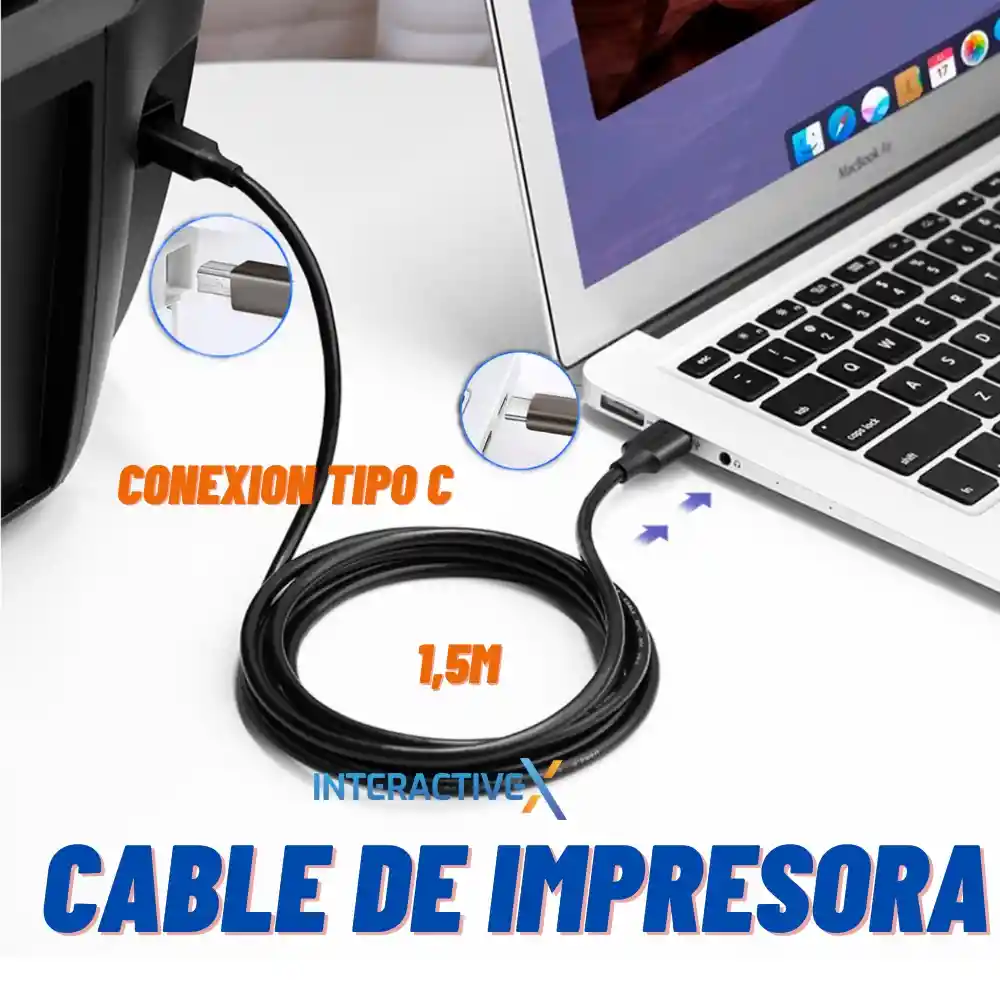 Cable De Impresora Usb Tipo C A Usb Bm / Cable Tipo C A Datos De Impresora