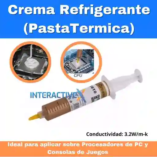 Crema Refrigerante Dorada / Pasta Termica Dorada 10gr. / Crema Disipadora De Calor