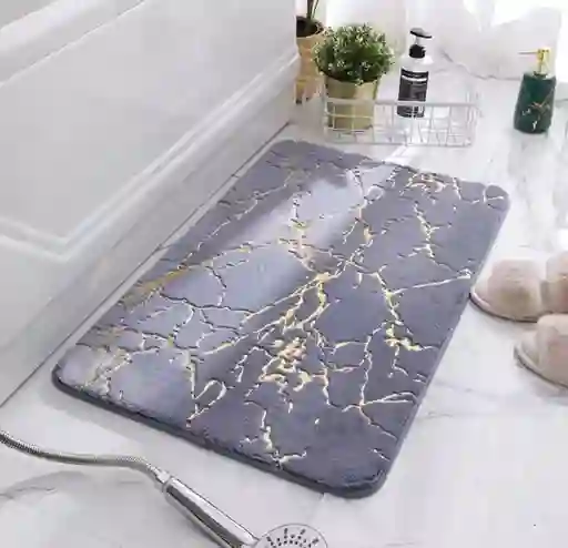 Tapete Antidezlizante Felpa Suave Tque Dorado 40x60 Cm