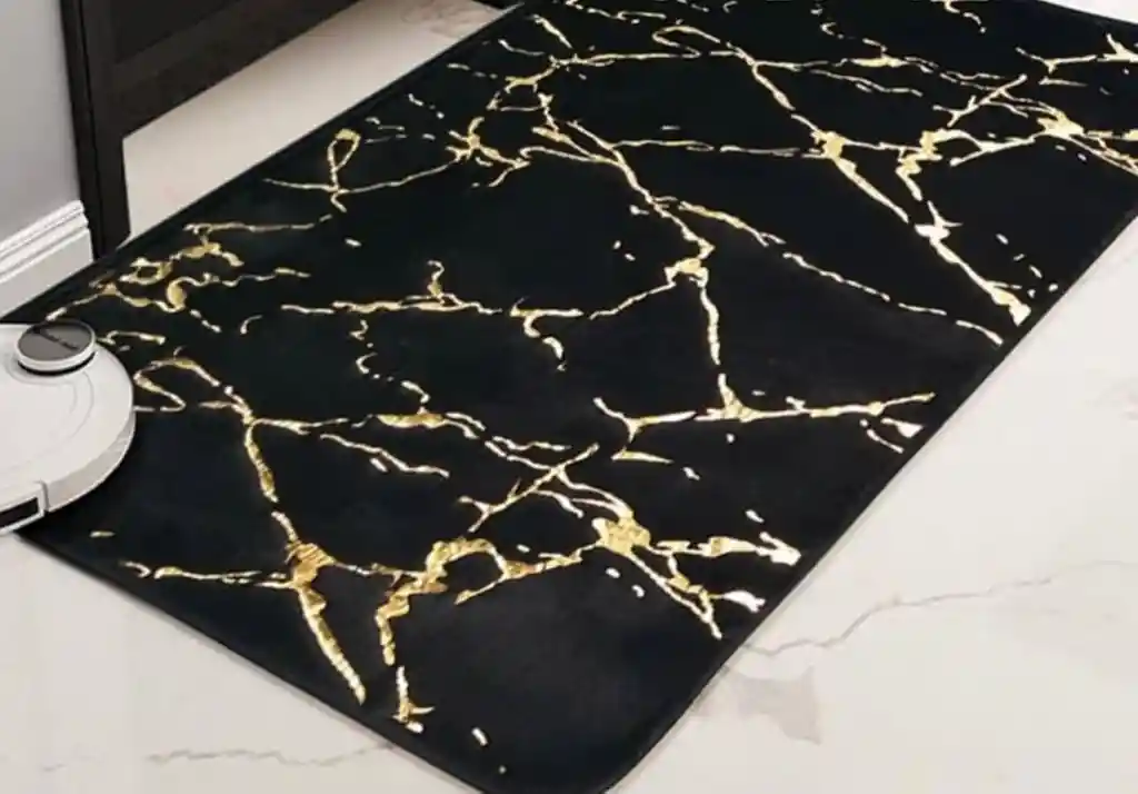 Tapete Antidezlizante Felpa Suave Tque Dorado 40x60 Cm