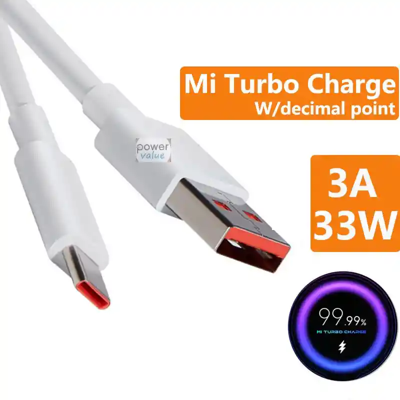 33w Cable Xiaomi Tipo C Original | 3a Turbo