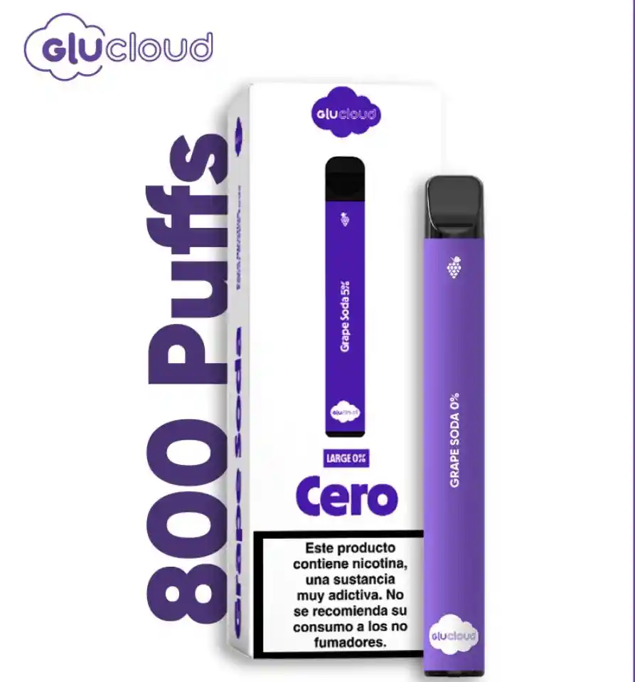 Glucloud Vape Grape Soda Cero 800 Puff